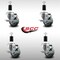 Service Caster 3'' SS Gray Poly Swivel 1-3/8'' Expanding Stem Caster Set with Brake, 4PK SCC-SSEX20S314-PPUB-TLB-138-4 - alternate 4